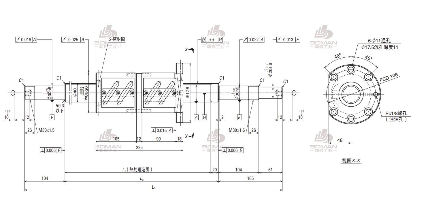 W4017SA-4D-C5Z12-SA标准滚珠丝杠